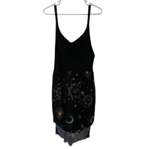 New SHEIN Goth Punk Black Chiffon Moon Stars Dress Halloween Plus Size 3XL E30 - Picture 3 of 9
